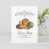 Moderne pompoenen en pompoenen voor  Herfst Save The Date (Staand voorkant)