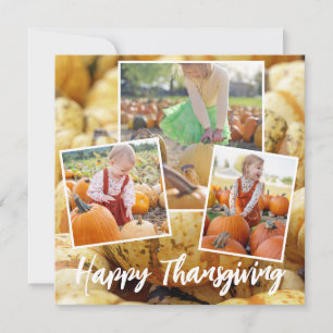 Moderne Pompoenen Fijne Thanksgiving Fotokaart