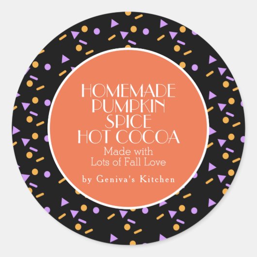 Moderne Pompoengewürs Cacao Thuis Strooimix Ronde Sticker (Voorkant)