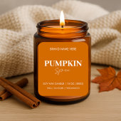 Moderne pompoenspecerij | Herfst Herfst kaars Vierkante Sticker