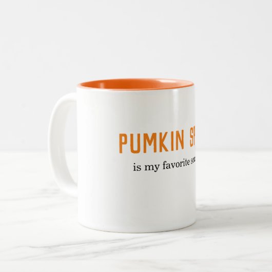 Moderne pompoenspecerij is mijn favoriete seizoenc tweekleurige koffiemok (Voorkant links)