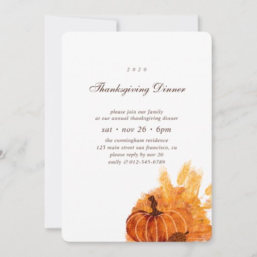 Moderne pompoenventilatorThanksgiving Kaart (Voorkant)