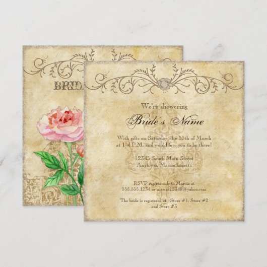 Moderne  pony Floral Swirls, Vrijgezellenfeest Kaart (Voorkant / Achterkant)