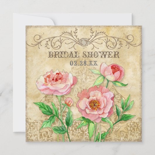 Moderne  pony Floral Swirls, Vrijgezellenfeest Kaart (Achterkant)