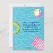 Moderne Pool Party Birthday All Ages Kaart (Achterkant)