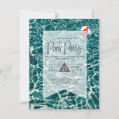 Moderne Pool Party | Uitnodiging voor verjaardag (Voorkant)