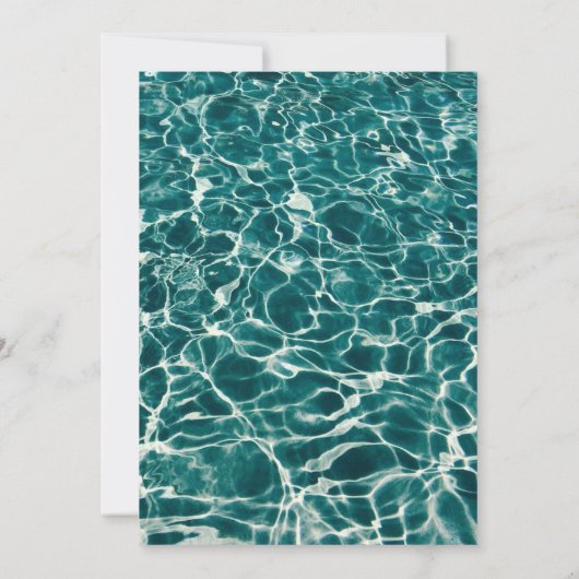 Moderne Pool Party | Uitnodiging voor verjaardag (Achterkant)