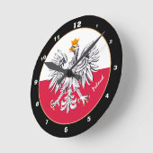 Moderne Poolse vlag & adelaar, Poolse trendy desig Ronde Klok (Hoek)