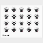 Moderne Pootprint "Gered" Klassieke Ronde Stickers (Vel)