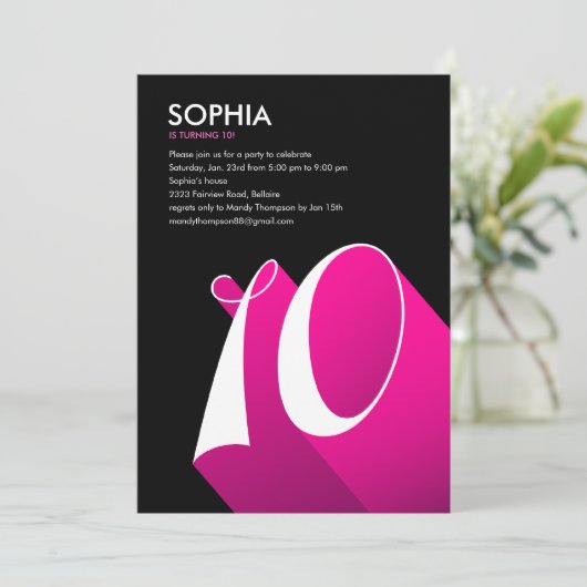 Moderne Pop 10e verjaardag Kaart (Staand voorkant)