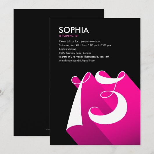 Moderne Pop 13e verjaardag Kaart (Voorkant / Achterkant)