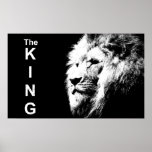 Moderne Pop Art Black & White Lion Head Elegant Poster<br><div class="desc">Moderne Pop Art Black&White Lion Head Elegant Sjabloon Poster.</div>