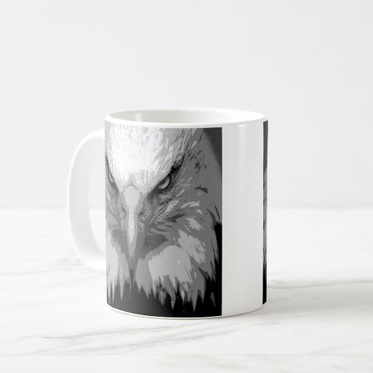 Moderne Pop Art Eagle Head Sjabloon Animals Koffiemok (Voorkant links)
