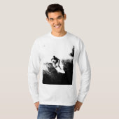 Moderne Pop Art Elegant Surfer Sjabloon Trendy T-shirt (Voorkant volledig)