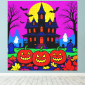 Moderne Pop Art Halloween Canvas Afdruk (Insitu (Houten vloer))