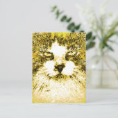 Moderne Pop Art Kat Goud Briefkaart (Staand voorkant)