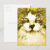 Moderne Pop Art Kat Goud Briefkaart (Voorkant / Achterkant)