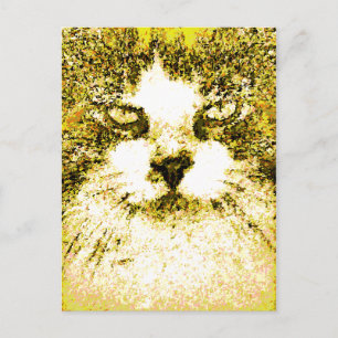 Moderne Pop Art Kat Goud Briefkaart