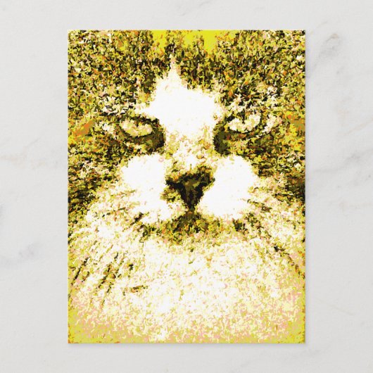 Moderne Pop Art Kat Goud Briefkaart (Voorkant)