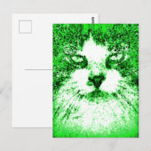 Moderne Pop Art Kat Groen Briefkaart (Voorkant / Achterkant)