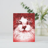 Moderne Pop Art Kat Rood Briefkaart (Staand voorkant)