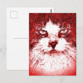 Moderne Pop Art Kat Rood Briefkaart (Voorkant / Achterkant)