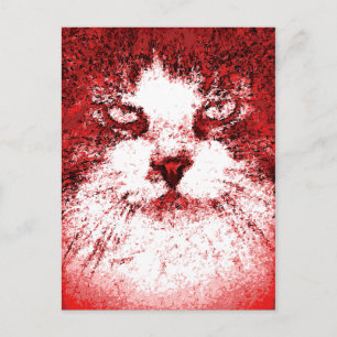 Moderne Pop Art Kat Rood Briefkaart