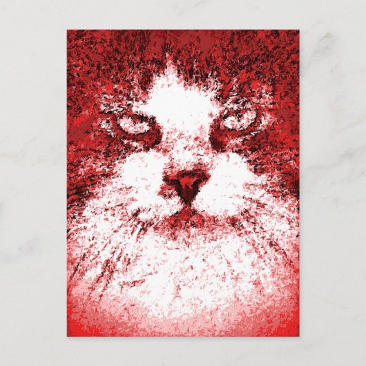Moderne Pop Art Kat Rood Briefkaart (Voorkant)