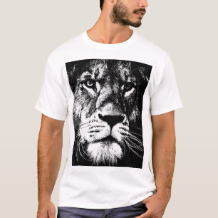 Moderne Pop Art Lion Face Sjabloon Mannen T-shirt