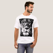 Moderne Pop Art Lion Face Sjabloon Mannen T-shirt (Voorkant volledig)