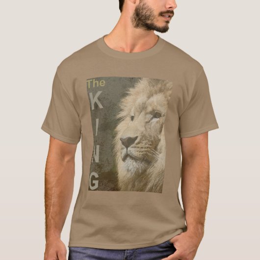 Moderne Pop Art Lion Head Mannen Sjabloon T-shirt (Voorkant)
