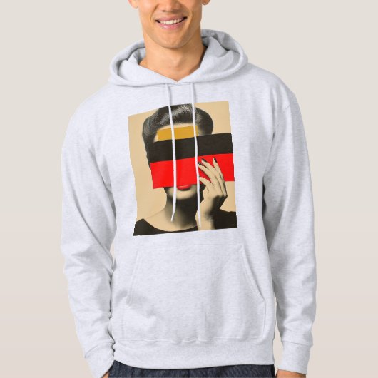 Moderne Pop Art Mysterieuze vrouw achter kleuren Hoodie (Voorkant)