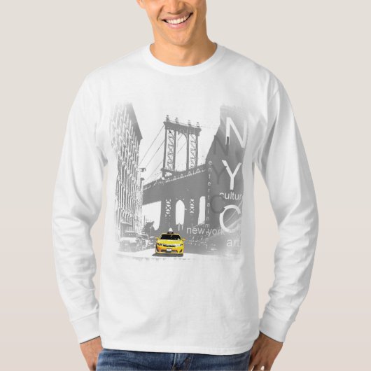 Moderne Pop Art New York City Nyc Yellow Taxi T-shirt (Voorkant)