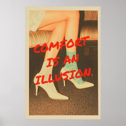 Moderne Pop Art Print Comfort Is een Illusie (Voorkant)