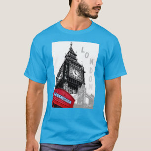 Moderne Pop Art Red Telephone Box London Big Ben T-shirt