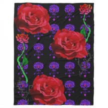 Moderne Pop Art Roos Kiss Print Floral Fleece