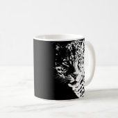 Moderne Pop Art Sjabloon Dieren Leopard Face Koffiemok (Voorkant rechts)