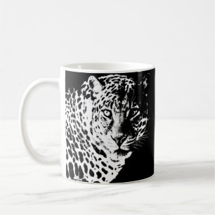 Moderne Pop Art Sjabloon Dieren Leopard Face Koffiemok