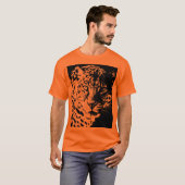 Moderne Pop Art Sjabloon Leopard Face Mannen Moder T-shirt (Voorkant volledig)