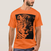 Moderne Pop Art Sjabloon Leopard Face Mannen Moder T-shirt (Voorkant)