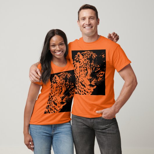 Moderne Pop Art Sjabloon Leopard Face Mannen Moder T-shirt (Unisex)