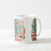 Moderne Pop Art Tiki Hoofd Masker Koffiemok (Voorkant rechts)
