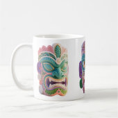 Moderne Pop Art Tiki Hoofd Masker Koffiemok (Links)
