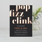 Moderne Pop | Engagement Party Folie Uitnodiging (Staand Voorkant)