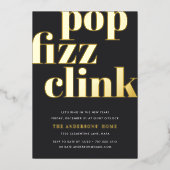 Moderne Pop | Eve-partij nieuwjaar Folie Uitnodiging (Voorkant)