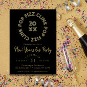 Moderne Pop Fizz Clink Nieuwjaarsfeest Folie Feestdagenkaart