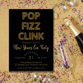 Moderne Pop Fizz Clink Nieuwjaarsfeest Folie Feestdagenkaart