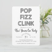 Moderne Pop Fizz Clink Nieuwjaarsfeest Kaart (Staand voorkant)