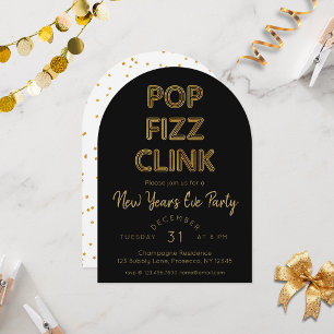 Moderne Pop Fizz Clink Nieuwjaarsfeest Kaart