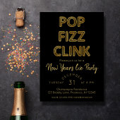 Moderne Pop Fizz Clink Nieuwjaarsfeest Kaart